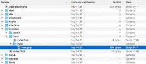Estructura de ficheros de la aplicación